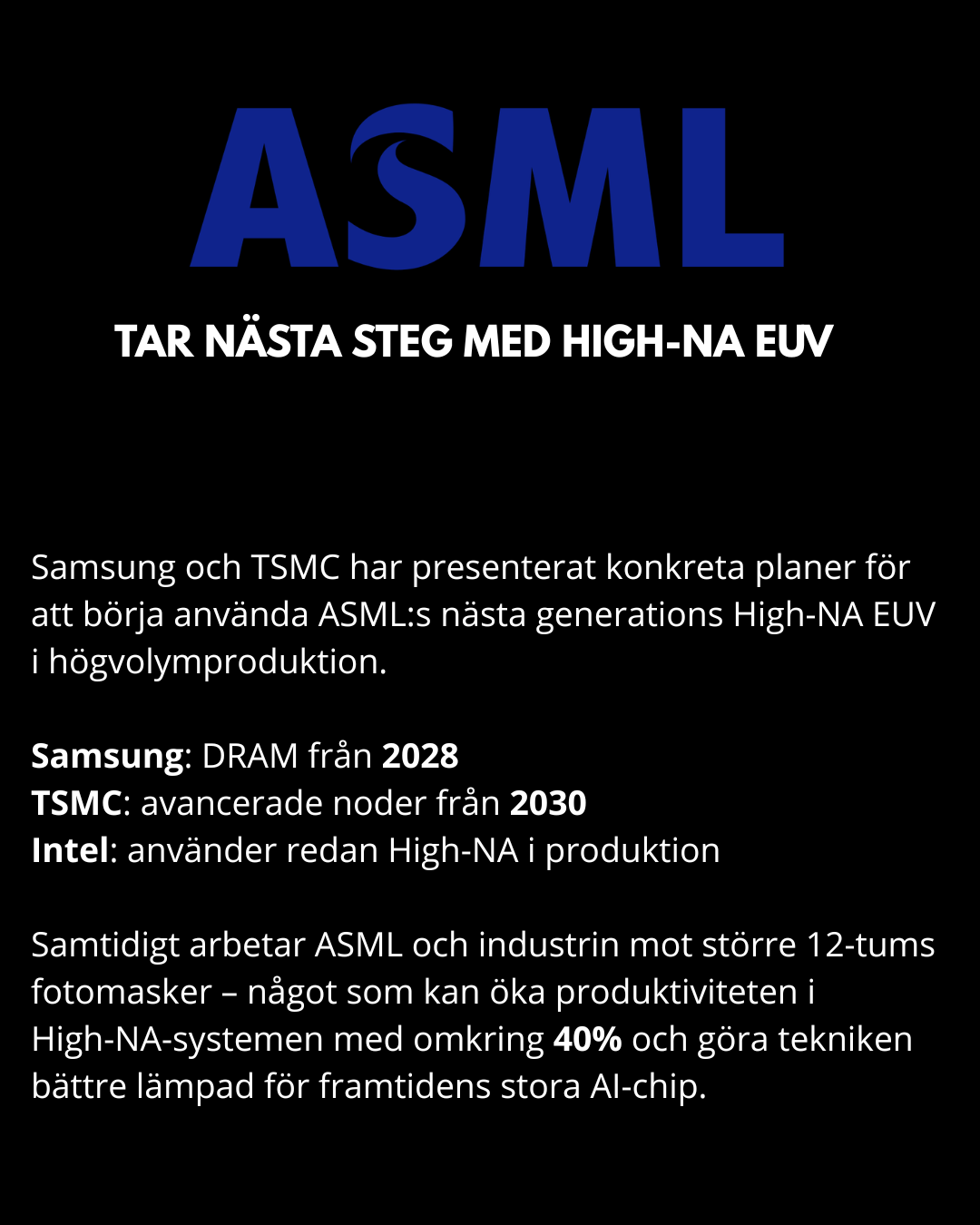 ASML och Bank of Americas riktkurs