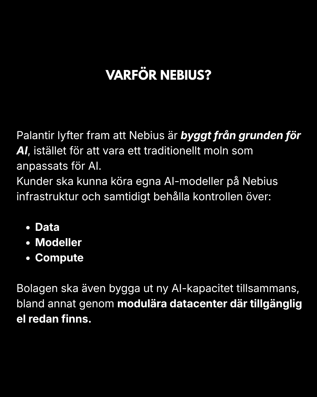 Nebius AI-infrastruktur och Palantirs plattform